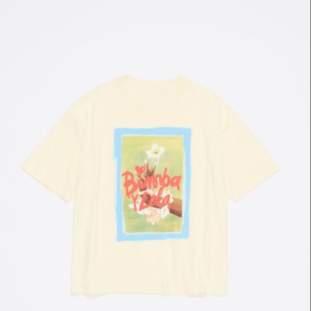 Yellow oversize logo T-shirt